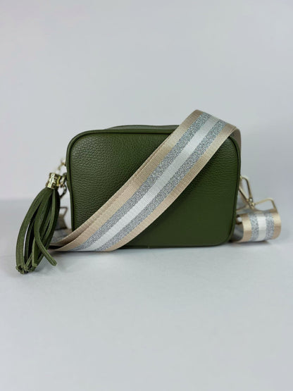 Olive Leather Crossbody Bag